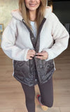 Women Hooded Patchwork Casual Plush Jacket