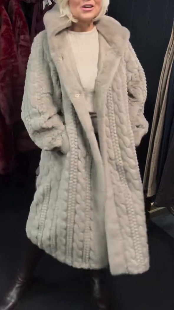 Women Hooded Woven Casual Plush Coat