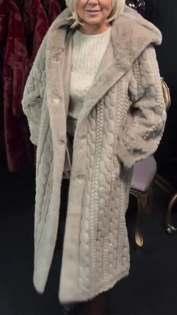 Women Hooded Woven Casual Plush Coat