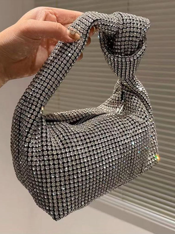 Women Niche High-end Versatile Full Diamond Studded Hand-held Dinner Bag