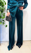 Women Collar Velvet Jacket+ Pants Temperament Dinner Casual Set