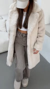 Women Lapel Solid Color Temperament Casual Plush Coat