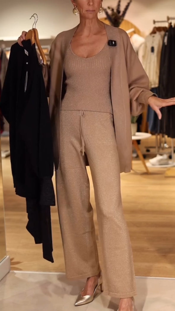 Womens Solid Color Temperament Casual Three Piece Set