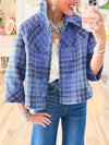 Womens Laple Collar Plaid Casual Jacket