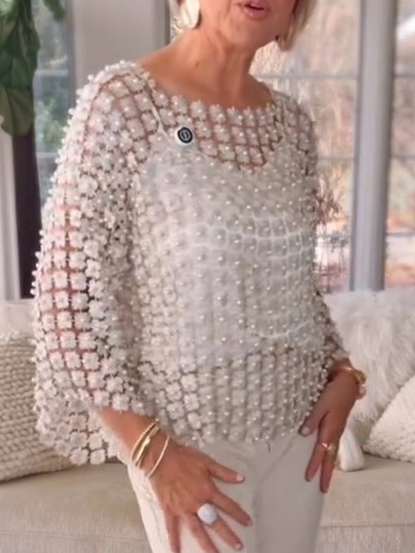 Women Suspenders Inside + Beaded Smock Casual Suit