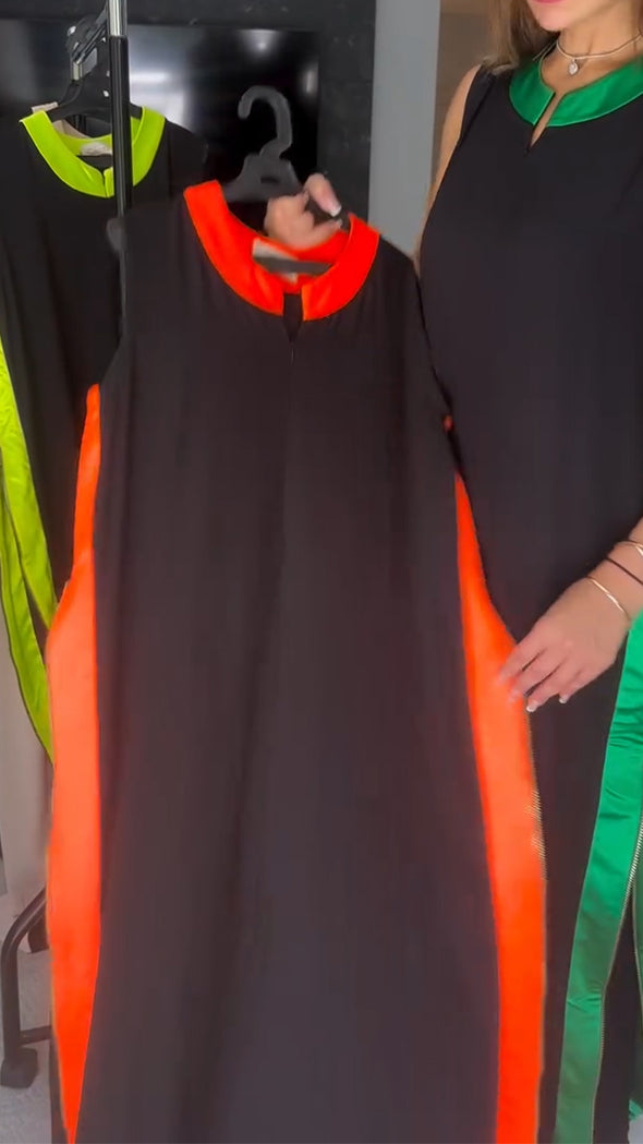 Women Round Neck Contrasting Color Casual Jumpsuit