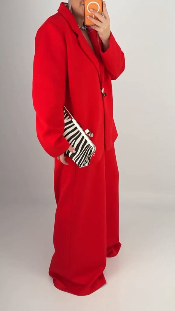 Women Laple Collar Jacket+ Pants Temperament Commuting Suit