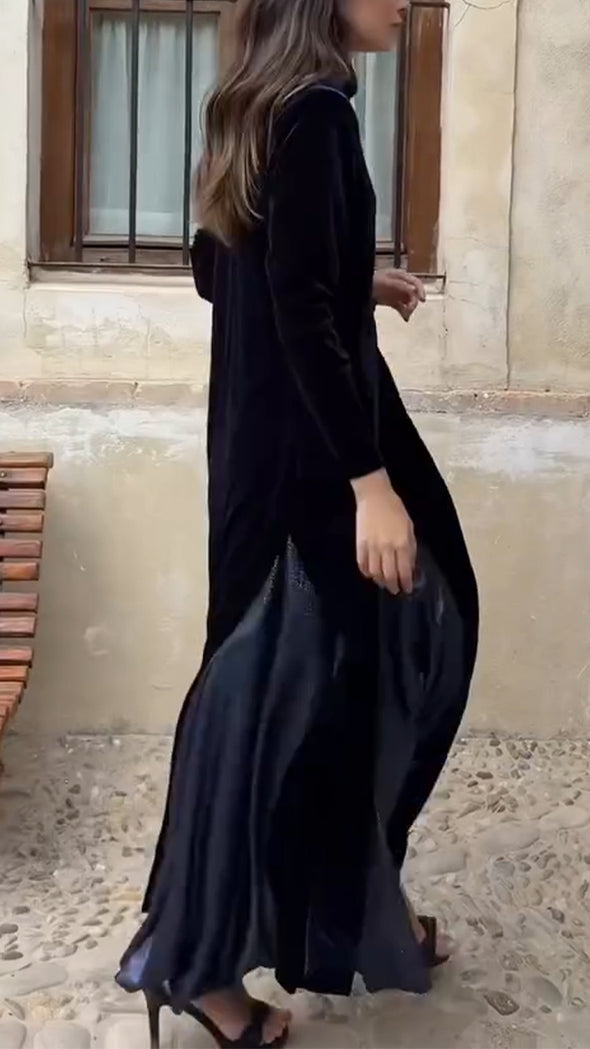 Women Round Neck Patchwork Fake Two-piece Dress