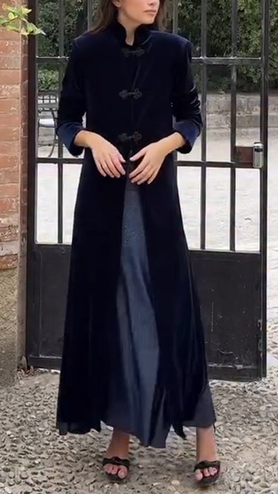 Women Round Neck Patchwork Fake Two-piece Dress