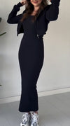 Women Inner Camisole Dress+ Jacket Casual Suit