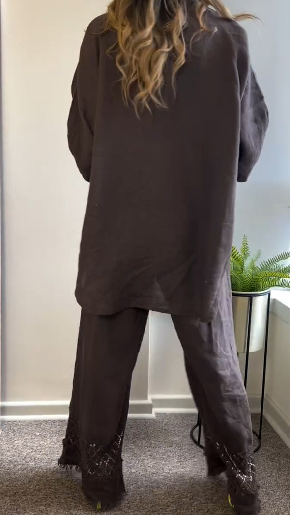 Women Lapel Splicing Sequin Casual Suit