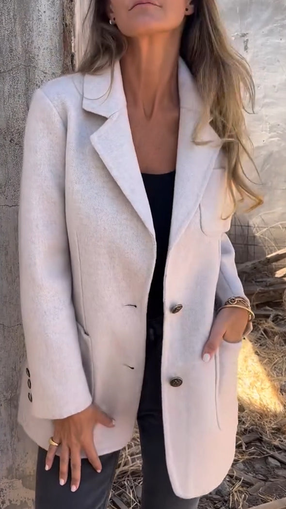 Women Laple Collar Temperament Casual Coat