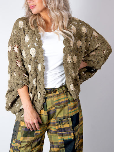 Women Knitted Hollow Casual Cardigan