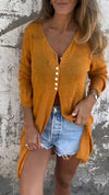 Womens V-neck Casual Long Top