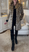 Womens Lapel Leopard Print Temperament Casual Coat