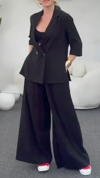 Women Lapel Jacket + Pants Temperament Commuter Suit