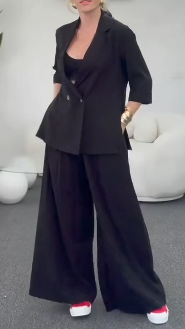 Women Lapel Jacket + Pants Temperament Commuter Suit