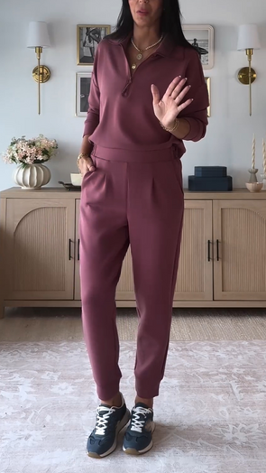 Women Lapel Solid Color Casual Set