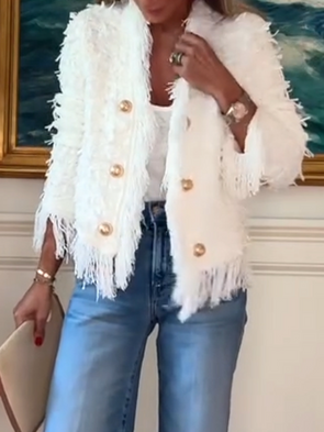 Ladies Flowing Fringe Casual Coat
