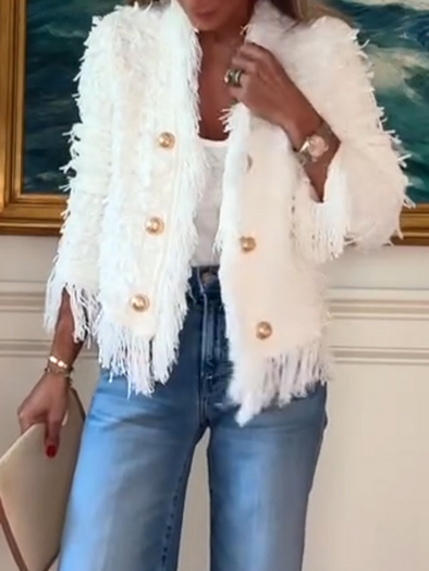 Ladies Flowing Fringe Casual Coat