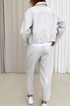 Women's Casual Simple Lapel Zipper Long Sleeve Two-piece Suit