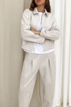 Women's Casual Simple Lapel Zipper Long Sleeve Two-piece Suit