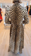 Women Lapel Leopard Print Casual Flared Coat