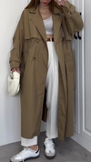 Women Lapel Splicing Temperament Casual Windbreaker