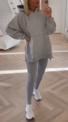 Women Round Neck Hooded Sweatshirt + Pants Casual Suit