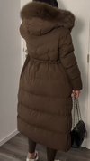 Women's Long Warm Cotton Coat with Fur Collar