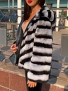 Women Plush Striped Casual Coat