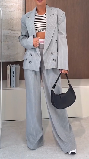 Womens Lapel Vertical Style Commuter Set