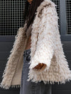 Women Lapel Hair Strip Casual Coat
