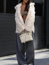 Women Lapel Hair Strip Casual Coat