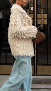 Women Lapel Hair Strip Casual Coat