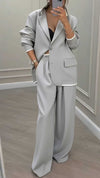 Ladies Collar Jacket+ Pants Style Commuting Suit