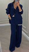 Ladies Collar Jacket+ Pants Style Commuting Suit
