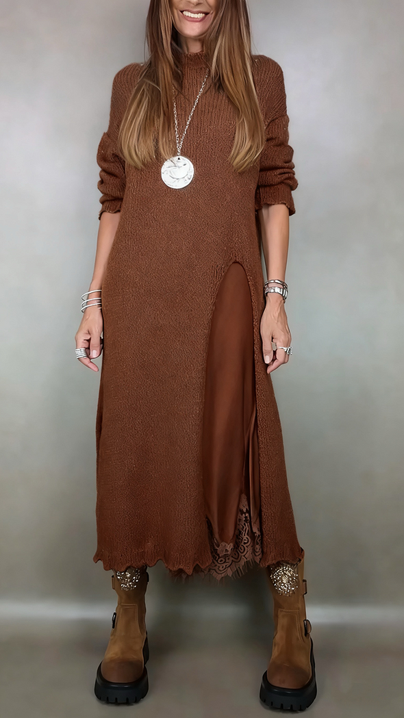 Women Sweater + Suspender Inner Dress Casual Suit