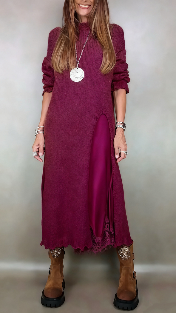 Women Sweater + Suspender Inner Dress Casual Suit