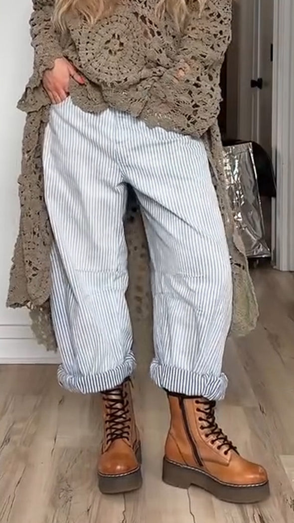 Women Round Neck Printed Hollow Out Casual Long Top