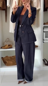 Ladies Collar Jacket+ Pants Casual Denim Suit
