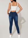Womens Drawstring Washing Casual Jeanst