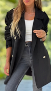 Womens Lapel Temperament Casual Windbreaker