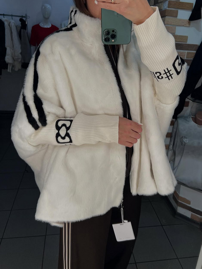 Women Stand Collar Plush Printed Casual Coat
