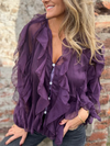 Ladies V-neck Patchwork Casual Top