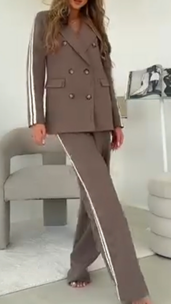 Women Lapel Jacket + Pants Temperament Commuter Set