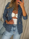 Women Lapel Double-breasted Temperament Casual Jacket