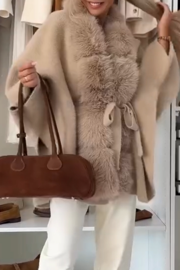 Womens Plush Temperament Casual Coat