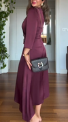 Womens V-neck Irregular Temperament Casual Dress