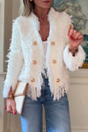 Women's Casual Jeans And Tassel Cardigan Jacket